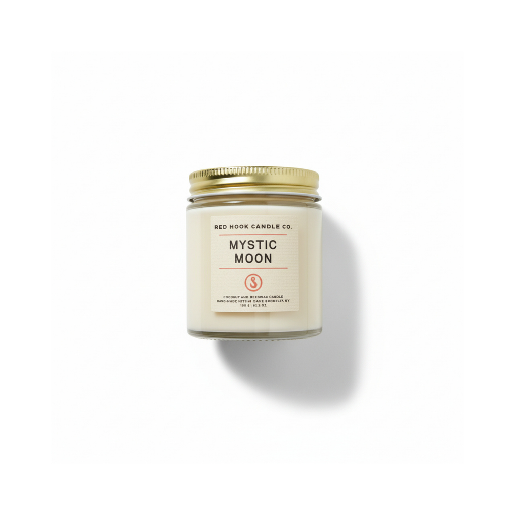 Mini Mystic Moon Scented Candle | Leather, Saffron & Rose | Coconut Wax Blend
