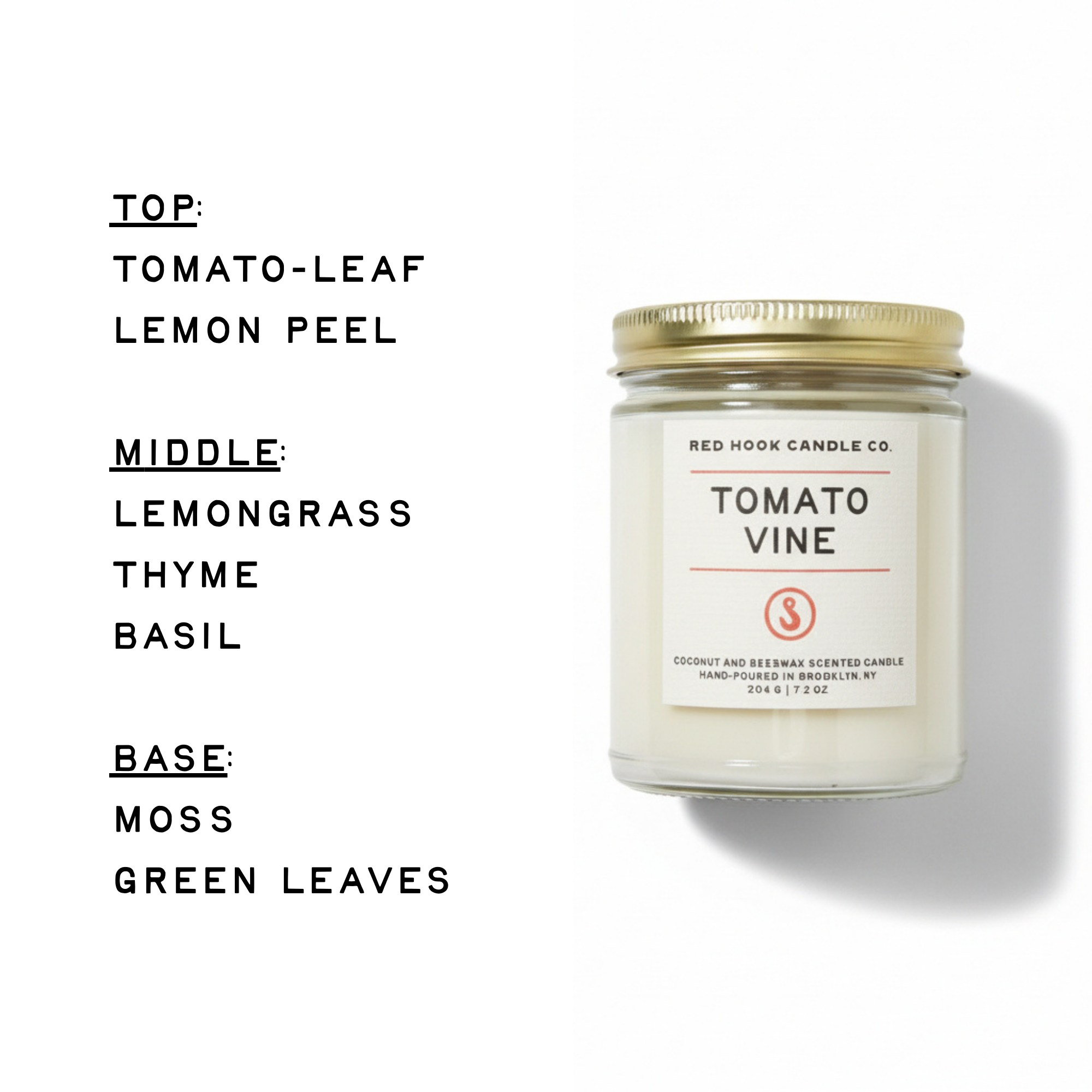 Tomato Vine Candle | Leafy Tomato, Basil & Moss | Hand-Poured in Brooklyn