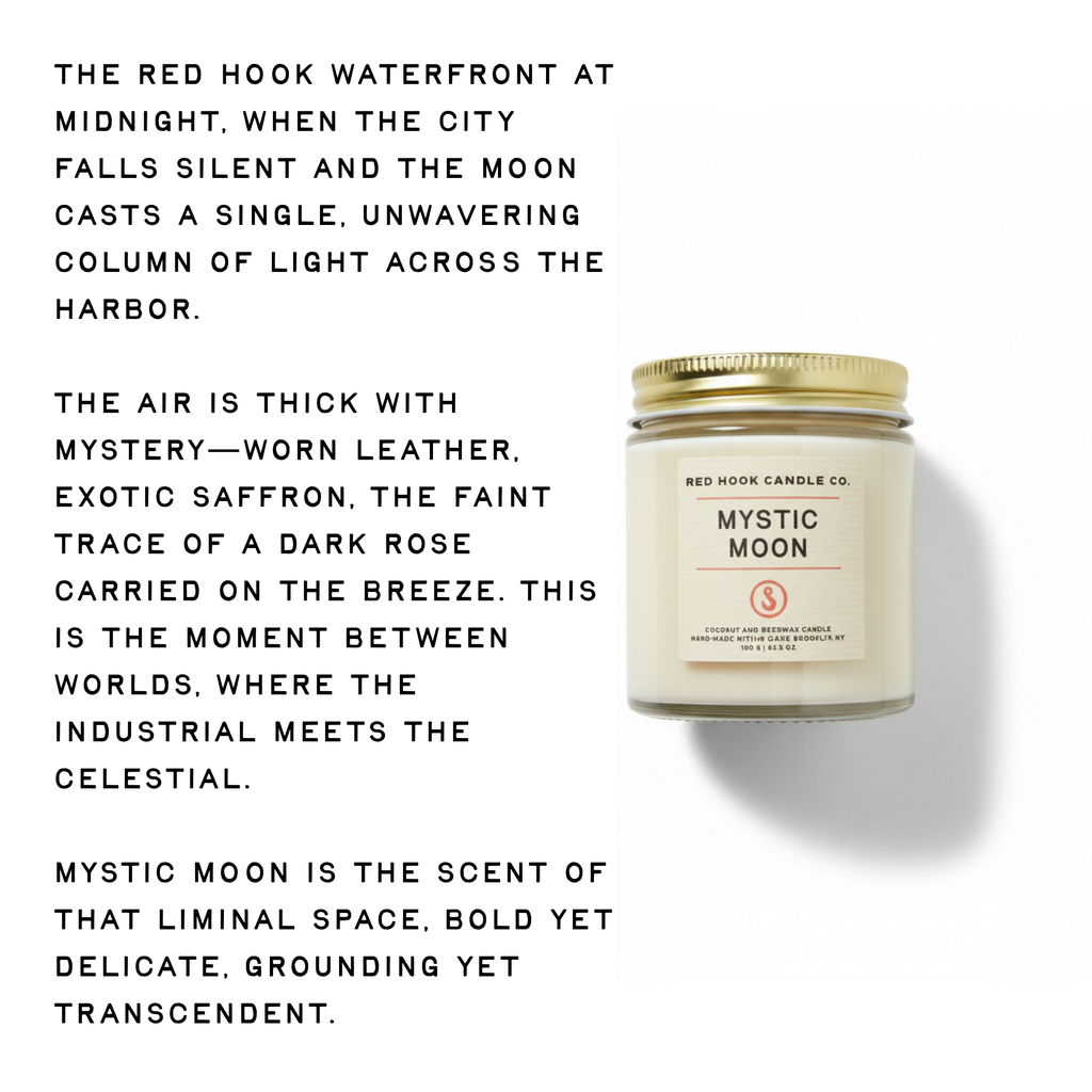Mini Mystic Moon Scented Candle | Leather, Saffron & Rose | Coconut Wax Blend