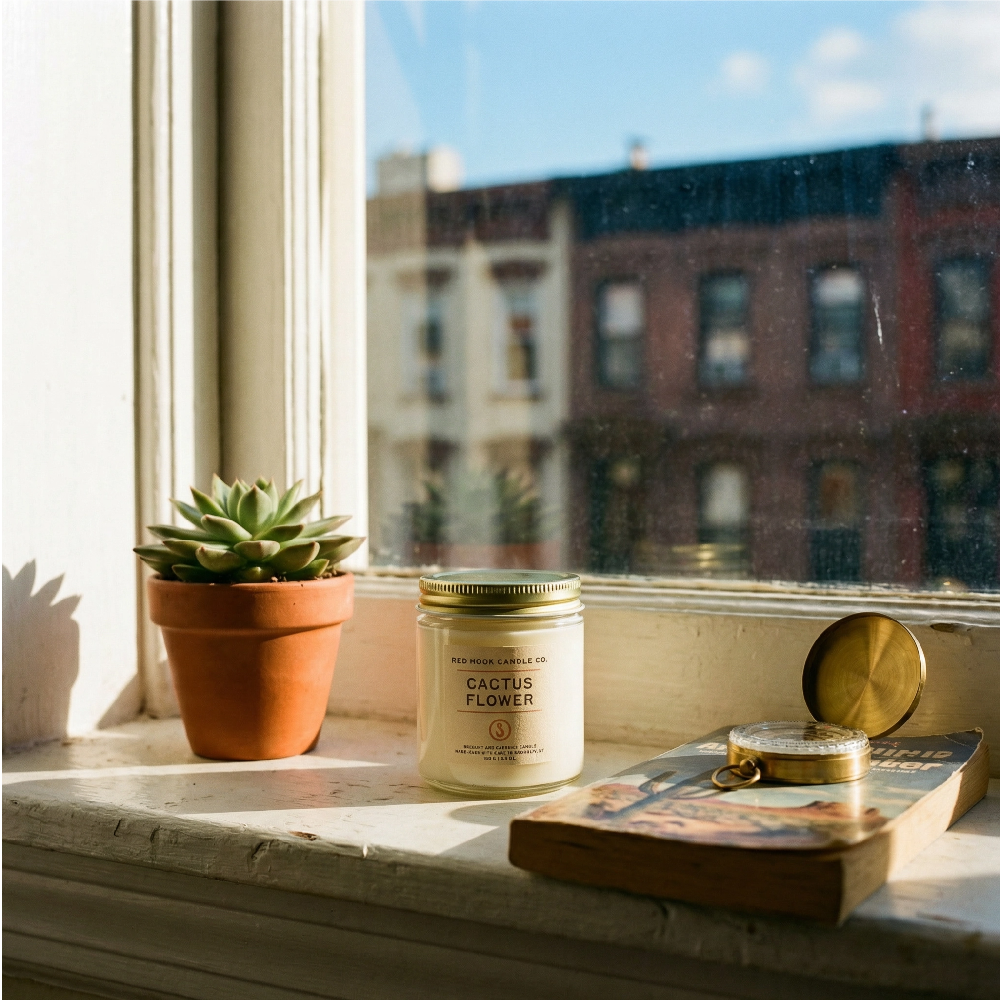 Mini Cactus Flower Candle | Sunny Aloe, Agave & Patchouli | Hand-Poured in Brooklyn